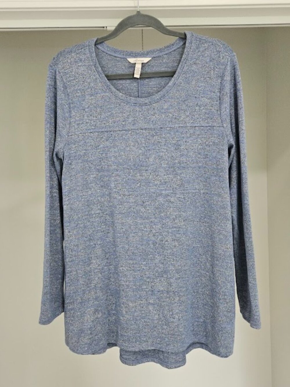 Soma blue marled heathered long sleeve tee shirt top lounge loungewear pajama